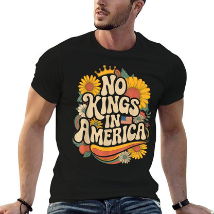 Retro Floral 70s Women No King In American Democracy  Oversized Silhouette T-Shirt
