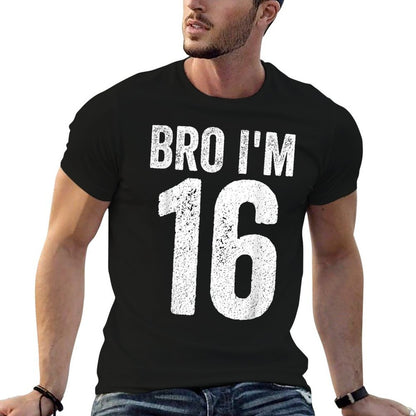 Bro I'm 16 Girl 16th Bday Boy 16th Birthday  Heathered Texture T-Shirt