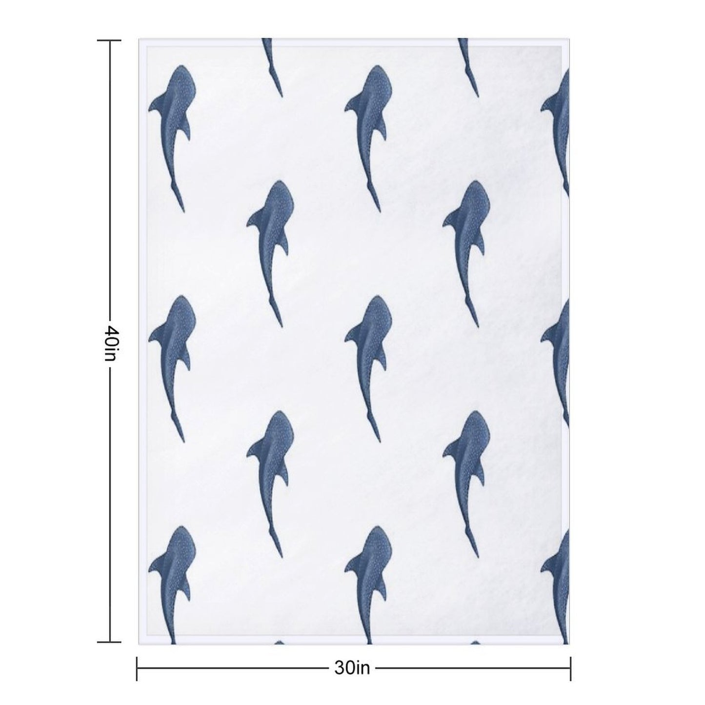 A Blue Whale Shark Swimming Easy Care Throw Blanket
