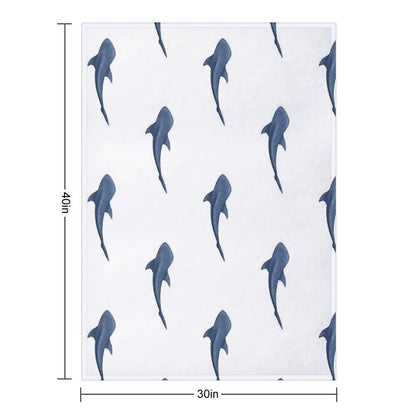 A Blue Whale Shark Swimming Easy Care Throw Blanket