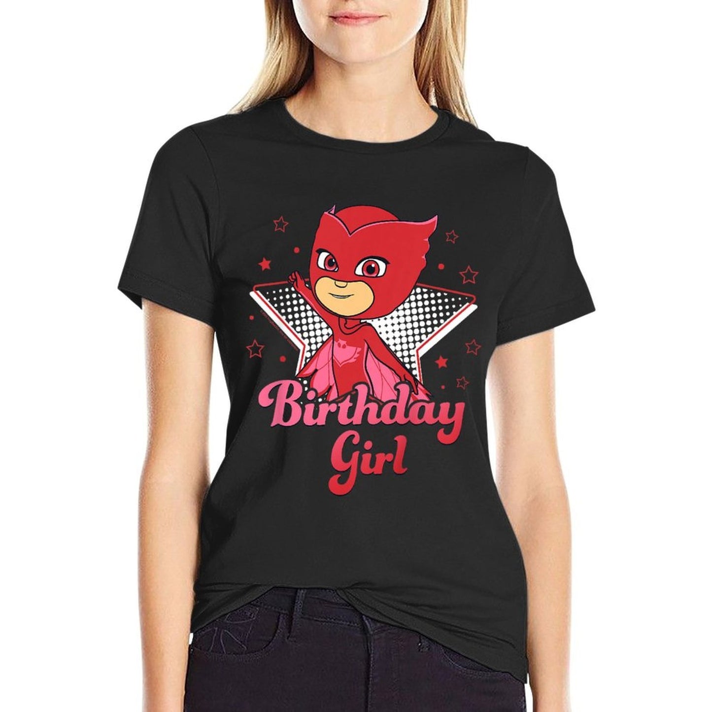 PJ Masks Birthday Girl Owlette Star Studded Logo Youth  Quick-drying T-Shirt