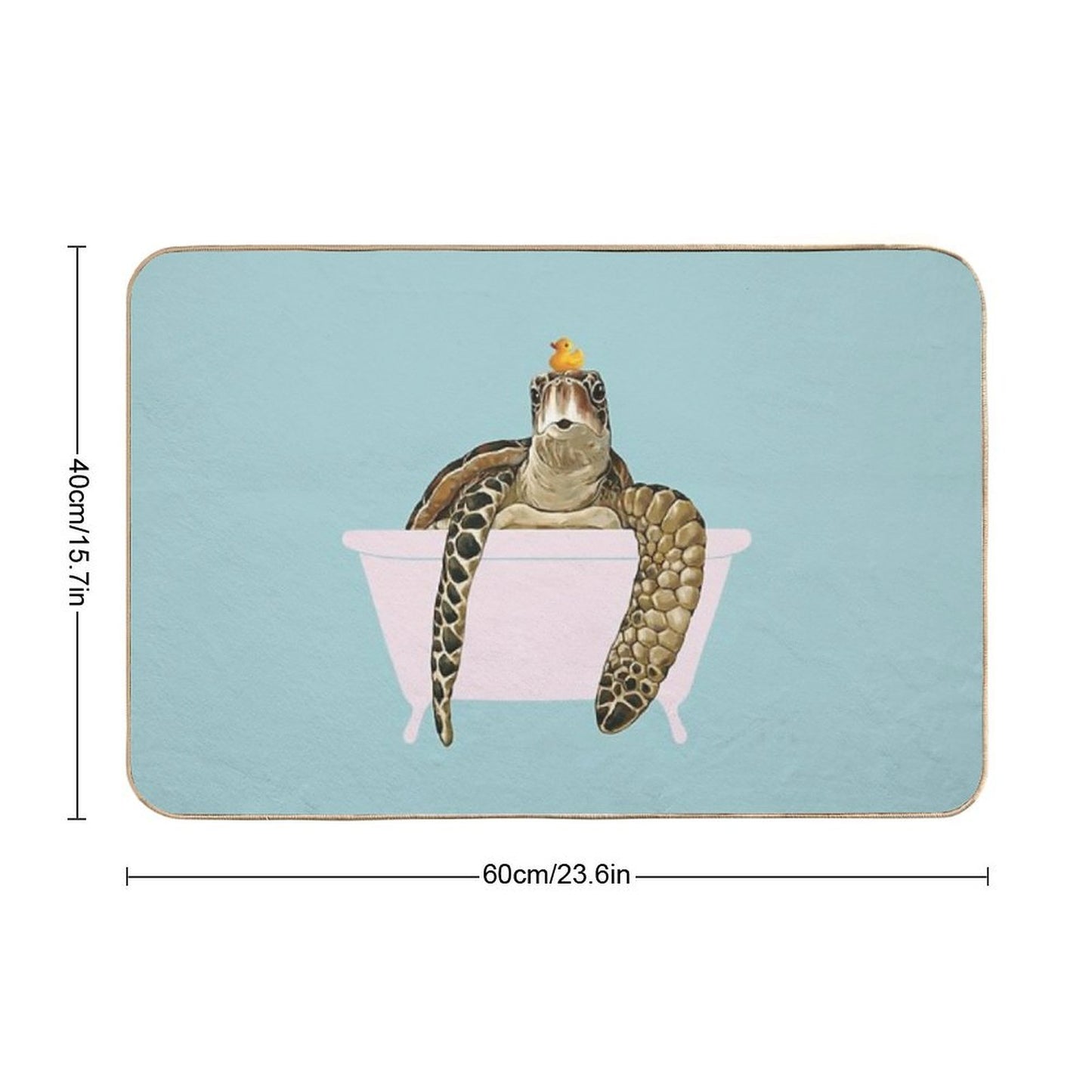 Sea Turtle in Bathtub  Eco-Friendly Bath Mat