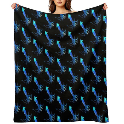Astral Giant Squid Machine-washable Throw Blanket