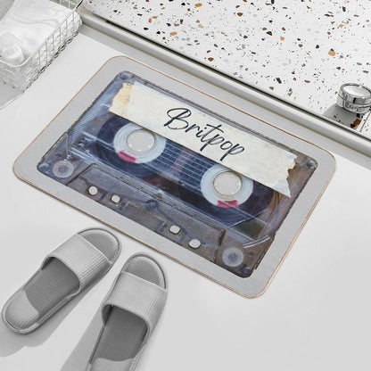 Best of Britpop Music Songs Style Cassette Old School  Easy Maintenance Bath Mat