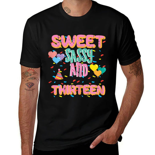 13th Birthday Sweet Sassy Thirteen 13 Year Old Bday Girls  Polyester Blend T-Shirt