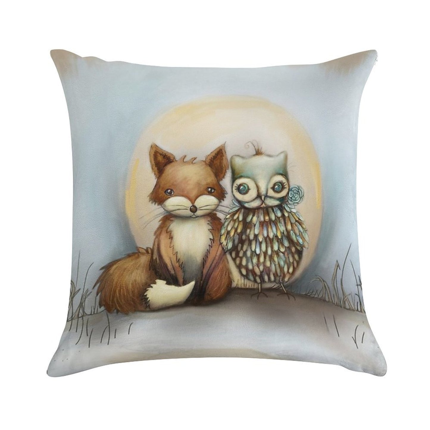 Fox And Owl Soft Durable Construction Throw Pillow
