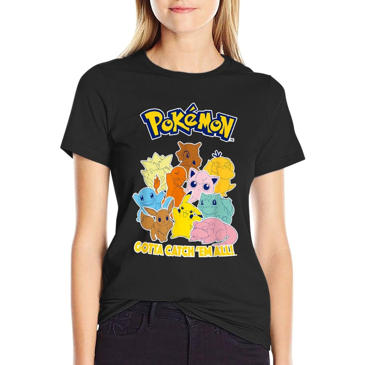 Pokémon Group Shot Gotta Catch 'Em All Cute Poster  Relaxed-fit T-Shirt