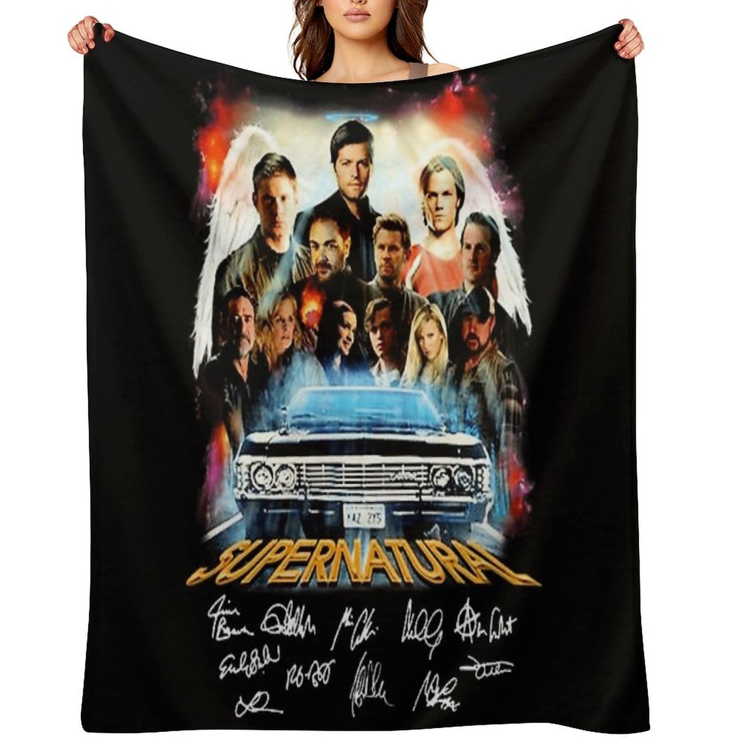 Supernatural Characters Machine-washable Throw Blanket