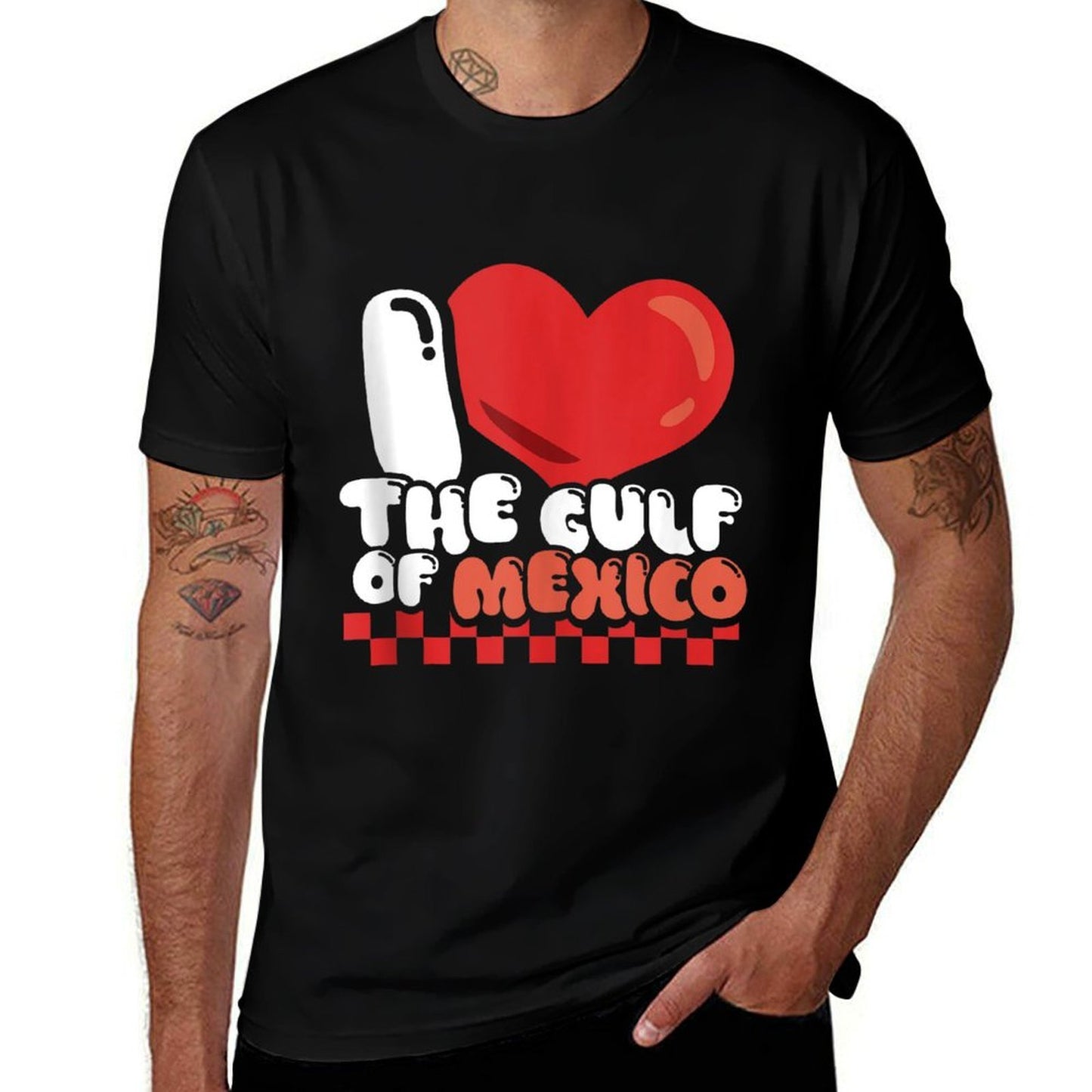 I Heart I Love The Gulf of Mexico USA America Meme Funny  High-quality Stitching T-Shirt