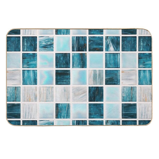 Geometric Marble Pattern  Slip-Resistant Bath Mat
