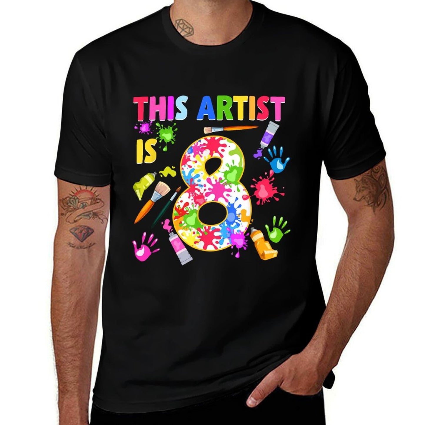 This Artist Is 8 Year Old Birthday 8th Painting Art Party  Quick-drying T-Shirt
