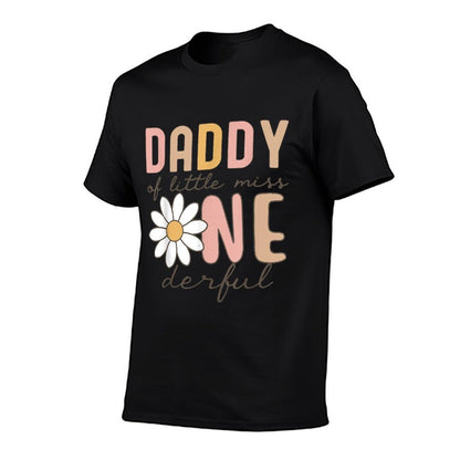 Daddy of Little Miss Onederful First Birthday Daisy Family  Easy-care T-Shirt