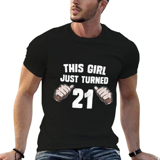 Womens 21st Birthday This Girl Thumbs Vintage Bday Gifts  Classic T-Shirt