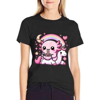 Anime Kawaii Axolotl Eating Ramen Noodles Kidsn Girl Boy  Affordable Price T-Shirt