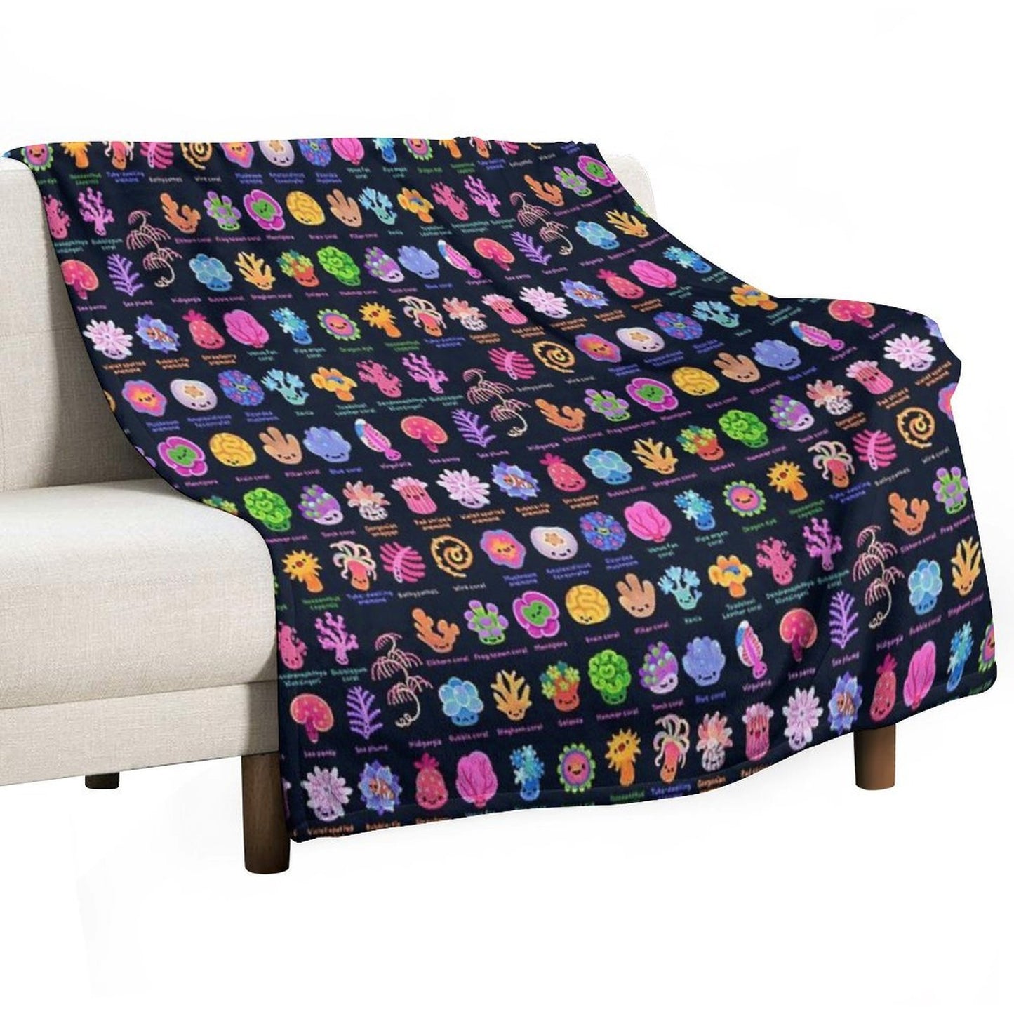Coral - with Text Eco-conscious Throw Blanket