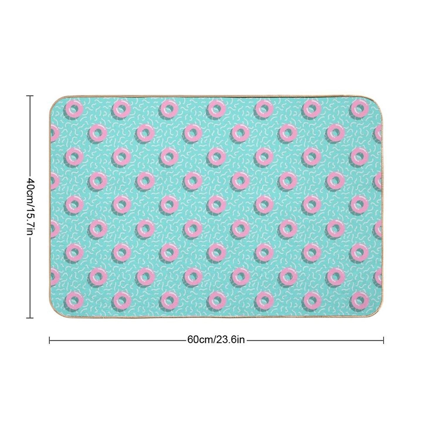 Memphis Polka Hoops  Rapid-Drying Bath Mat