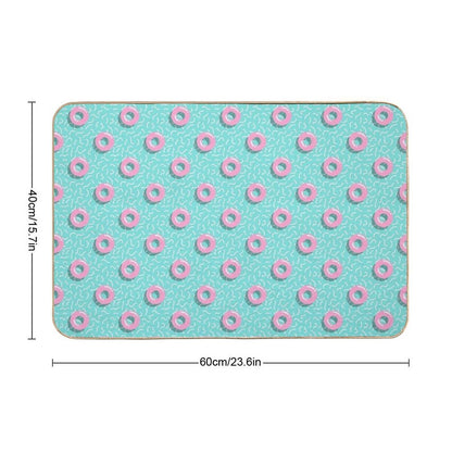 Memphis Polka Hoops  Rapid-Drying Bath Mat