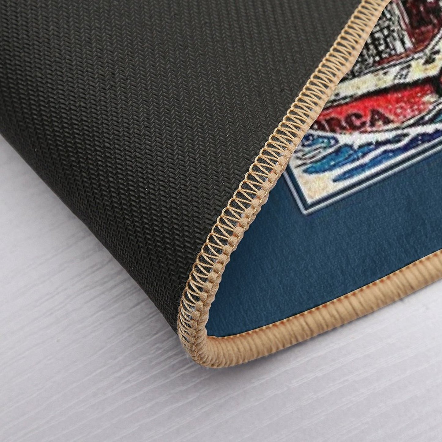 Orca in Japan Woodblock  Repositionable Bath Mat