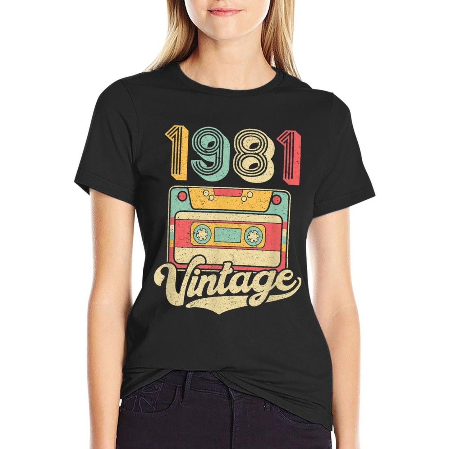 Vintage 1981 - 40 Years Old Gift - 40th Birthday  Heathered Texture T-Shirt
