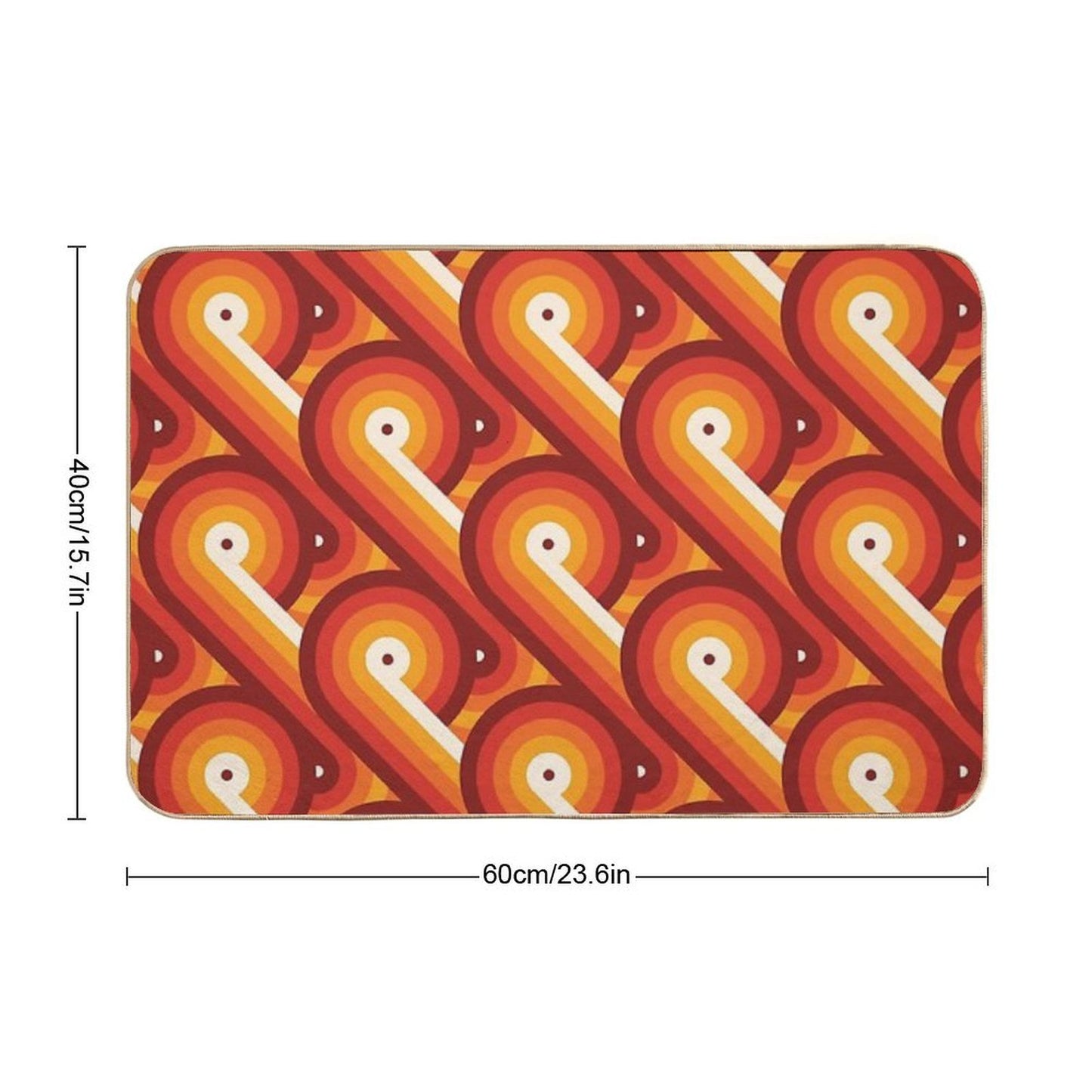 Disco Circles Geometric Pattern – “The Rogue” Palette  Long-Lasting Bath Mat