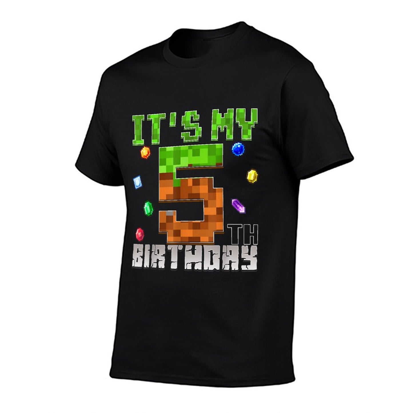 Birthday Boy It's My 5th Birthday Video Game Pixel  Moisture-wicking T-Shirt