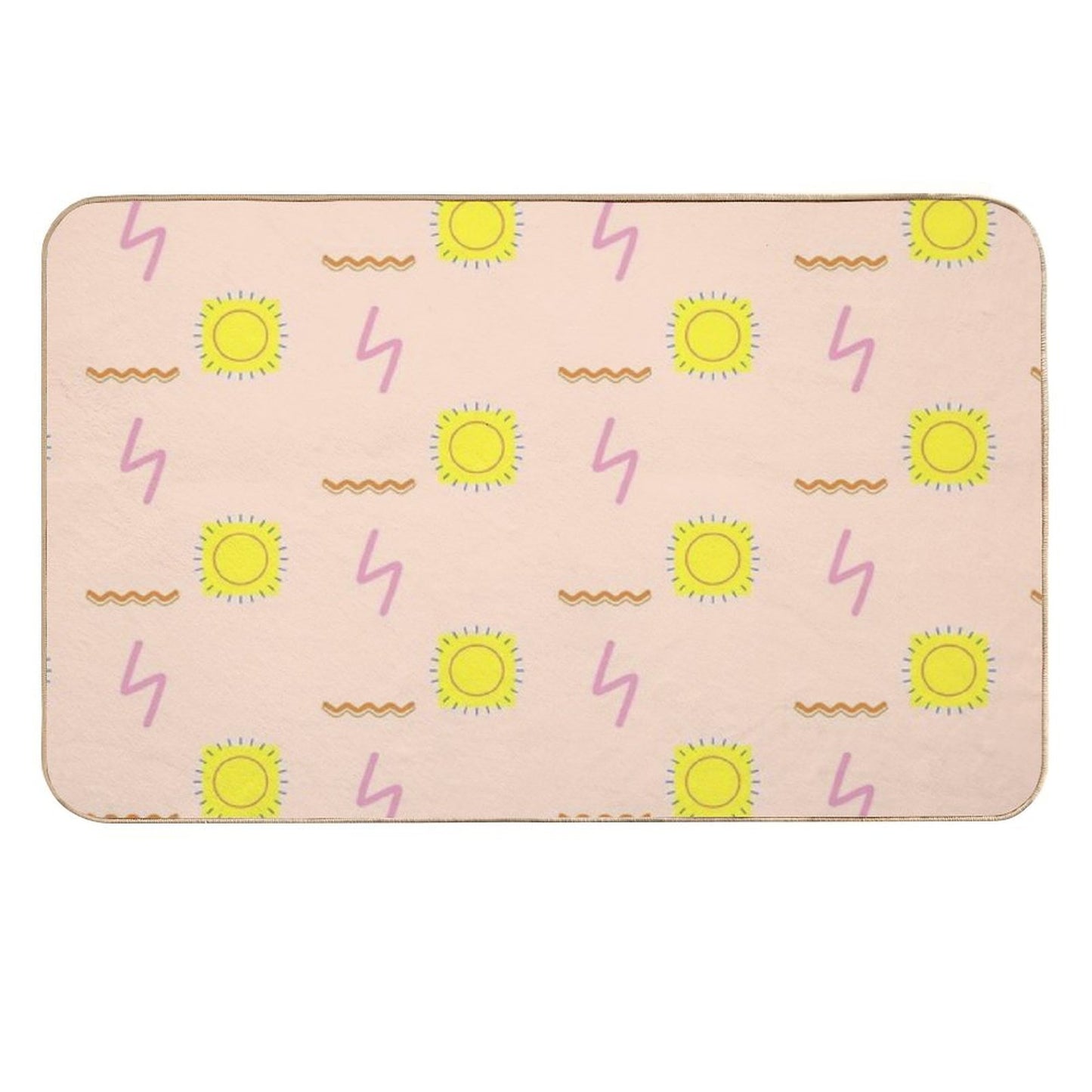 Abstract Sun Pattern  Absorbent Bath Mat