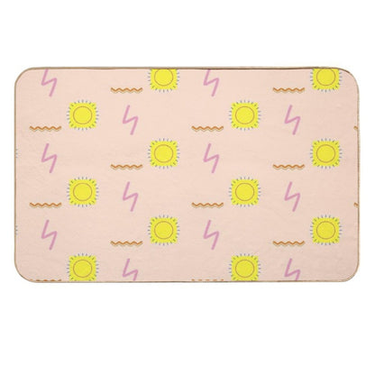 Abstract Sun Pattern  Absorbent Bath Mat