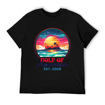 Funny USA America Shirt Gulf Of Us America Est 2025 Ribbed Collar T-Shirt