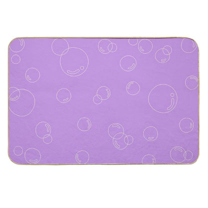 Bubbly White Art Print  Easy To Clean Bath Mat