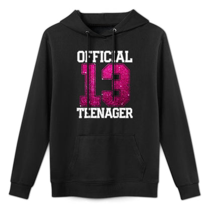 OFFICIAL TEENAGER 13th Birthday 2012 Bday Girls Gift Kangaroo Pocket Hoodie