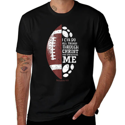 Christian Football Philippians 413 Religious Verse Faith  Quick-drying T-Shirt