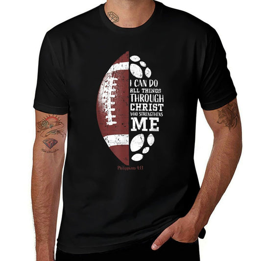 Christian Football Philippians 413 Religious Verse Faith  Quick-drying T-Shirt
