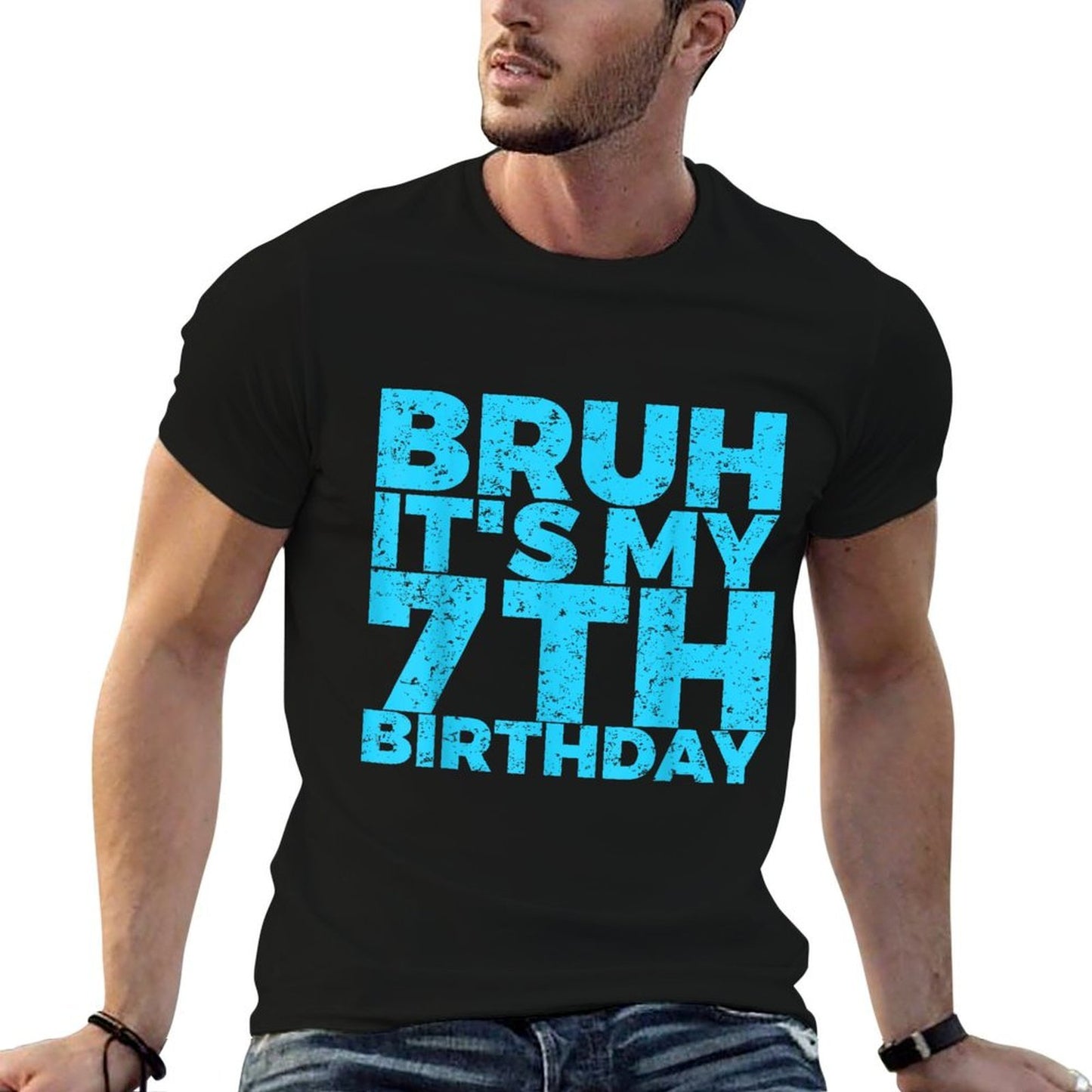 Bruh It's My 7th Birthday 7 Year Old Birthday  Graphic-printed T-Shirt