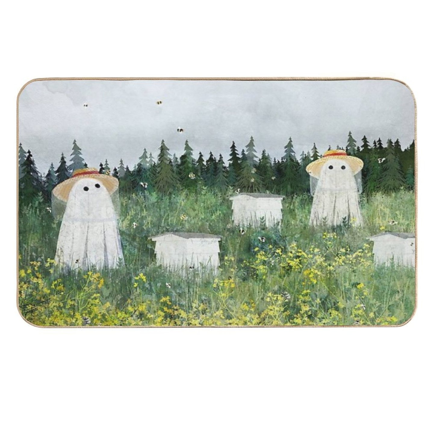 There's Ghosts By The Apiary Again...  Rapid-Drying Bath Mat