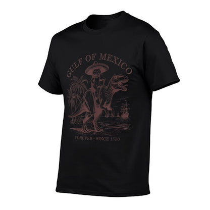 Gulf of Mexico Forever Funny Pirate Cat Dinosaur Men Women  Stretchy T-Shirt