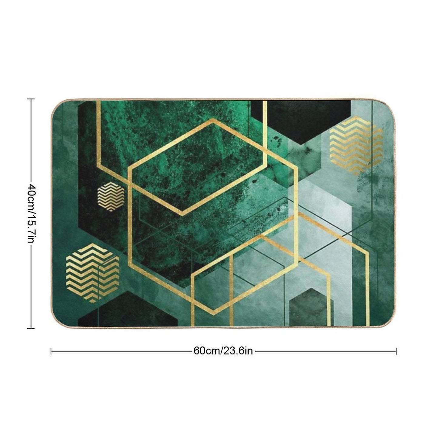 Emerald Green Geo  Dirt-Trapping Bath Mat