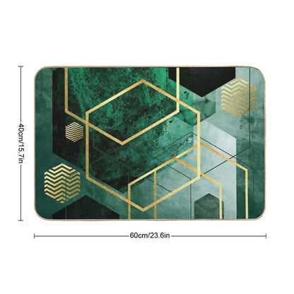 Emerald Green Geo  Dirt-Trapping Bath Mat