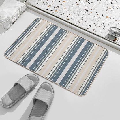 Nice & Neutral Slimming Effect Vertical Balanced Stripes  Long-Lasting Bath Mat