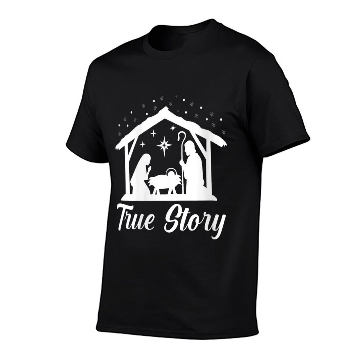 Womens True Story Christmas Christian Religion Religious Xmas  Oversized Silhouette T-Shirt