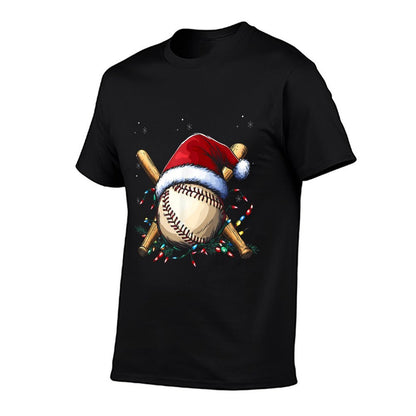 Santa Sports Design For Men Boys Christmas Baseball Player  Odor-resistant T-Shirt