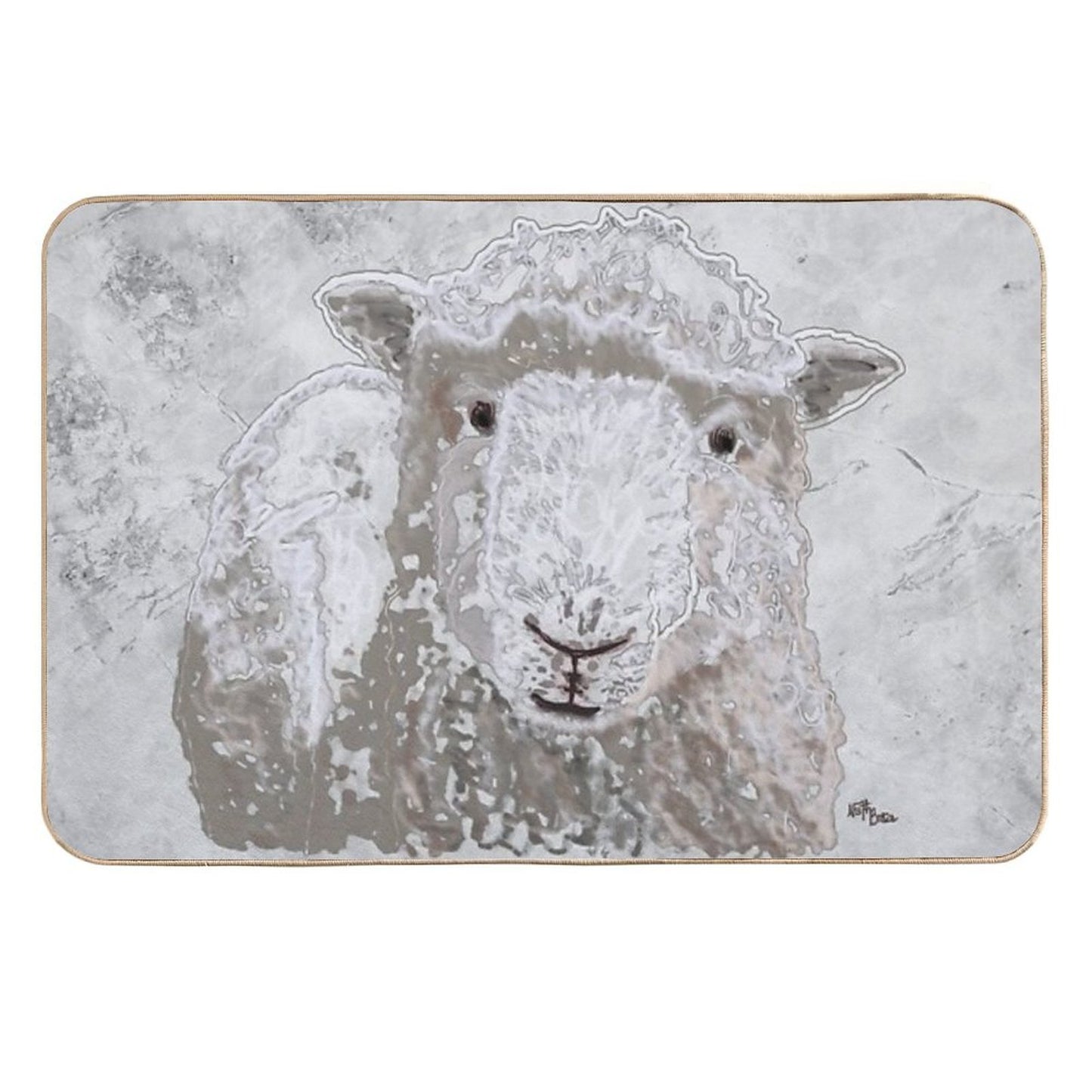 Sheep in Winter  Animal Decor Durable Bath Mat