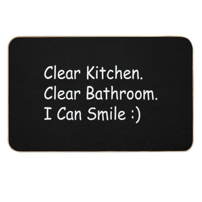 Clear Kitchen Clear Bathroom  I Can Smile )  Fade-Resistant Bath Mat