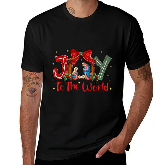 Joy To The World Nativity Christmas Baby Jesus Manger  Easy-care T-Shirt