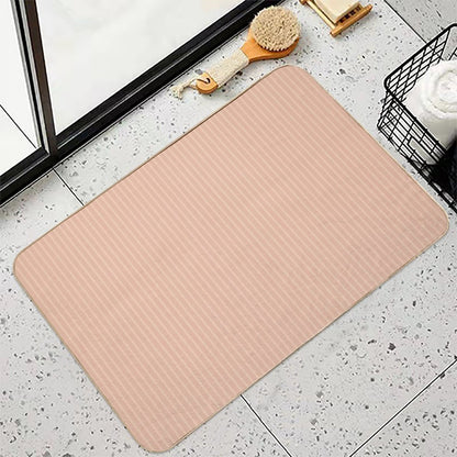 Cozy Comfort - Stripe  Blush  Fade-Resistant Bath Mat