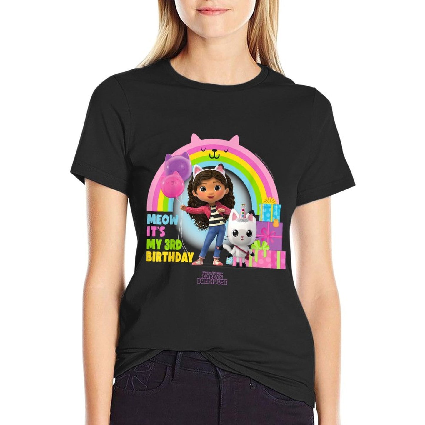 DreamWorks Gabby's Dollhouse 3rd Birthday  Heathered Texture T-Shirt