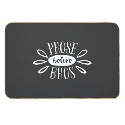 Prose Before Bros - White on Grey - Book Nerd Gift  Eco-Friendly Bath Mat