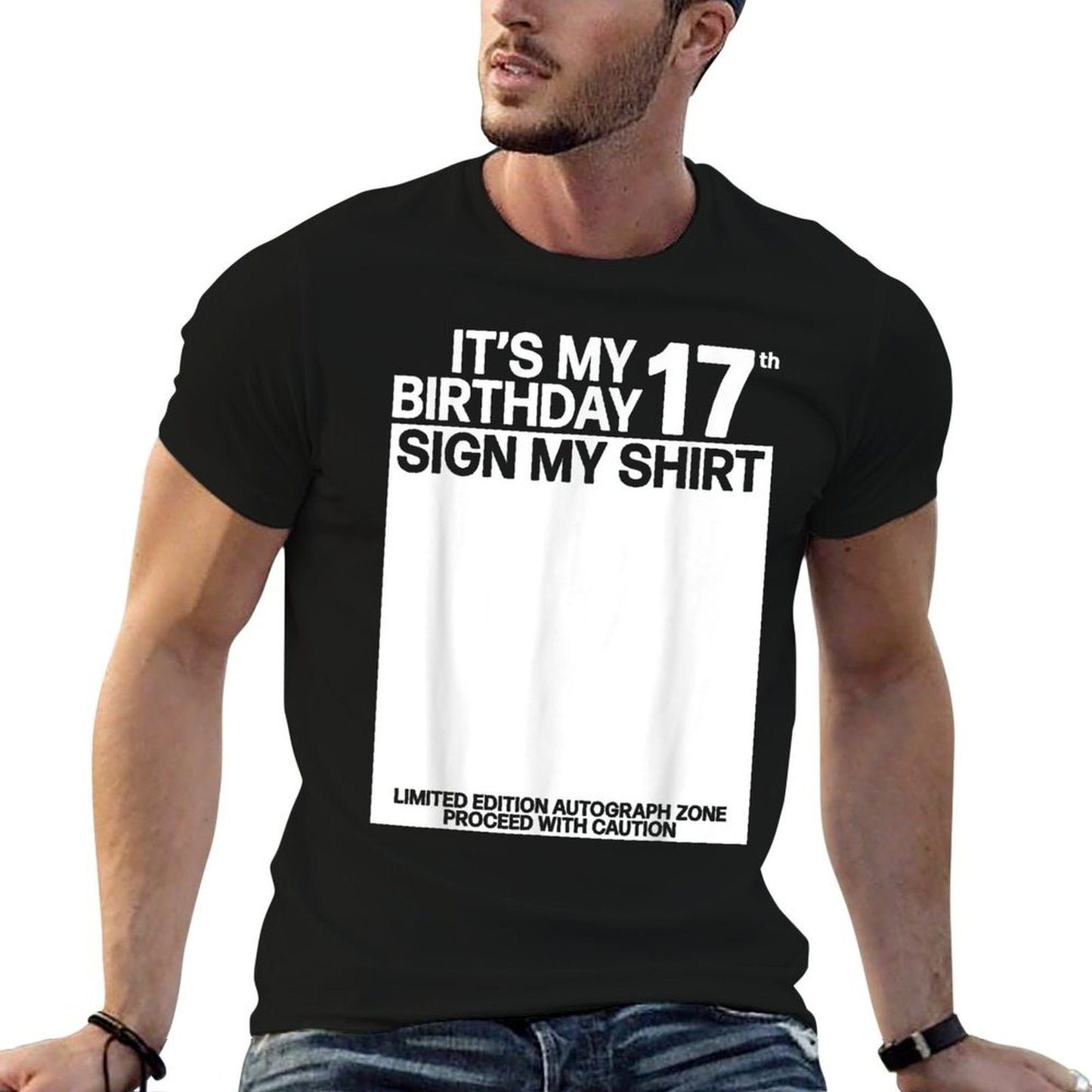 Its My 17th Birthday Sign My 17th Birthday Signature  Trendy Pattern T-Shirt