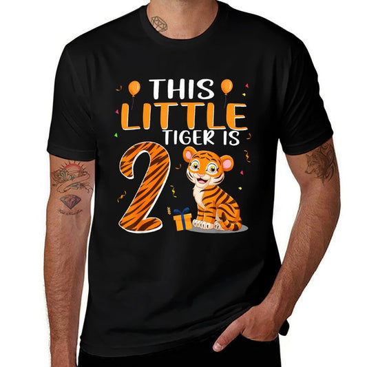 This Little Tiger Is 2 Birthday Party 2 Year Old  Easy-care T-Shirt