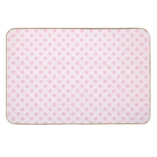 Pink Polka Dots on Soft Pink Background  Slip-Resistant Bath Mat