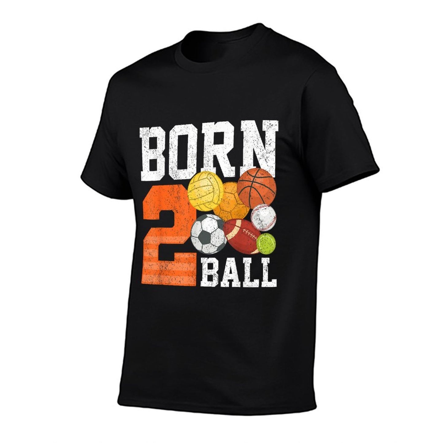 Born 2nd Ball Birthday Sport Ball Theme 2 Year Old Kids  Slim-fit Cut T-Shirt